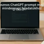 Laptop with ChatGPT interface open, workspace with notes and coffee representing AI helping with everyday tasks
