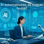 Futuristic office with AI automation technology