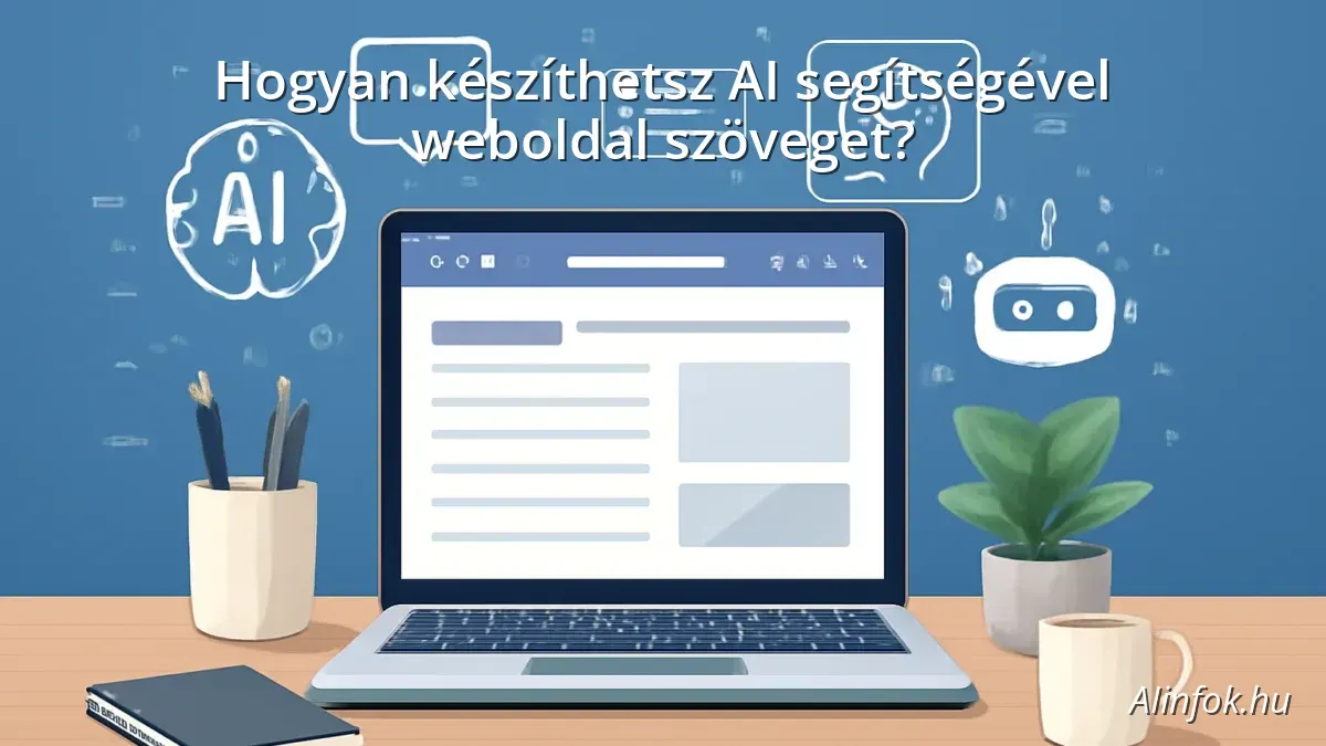 Laptop screen showing AI-assisted web content writing interface on a modern workspace