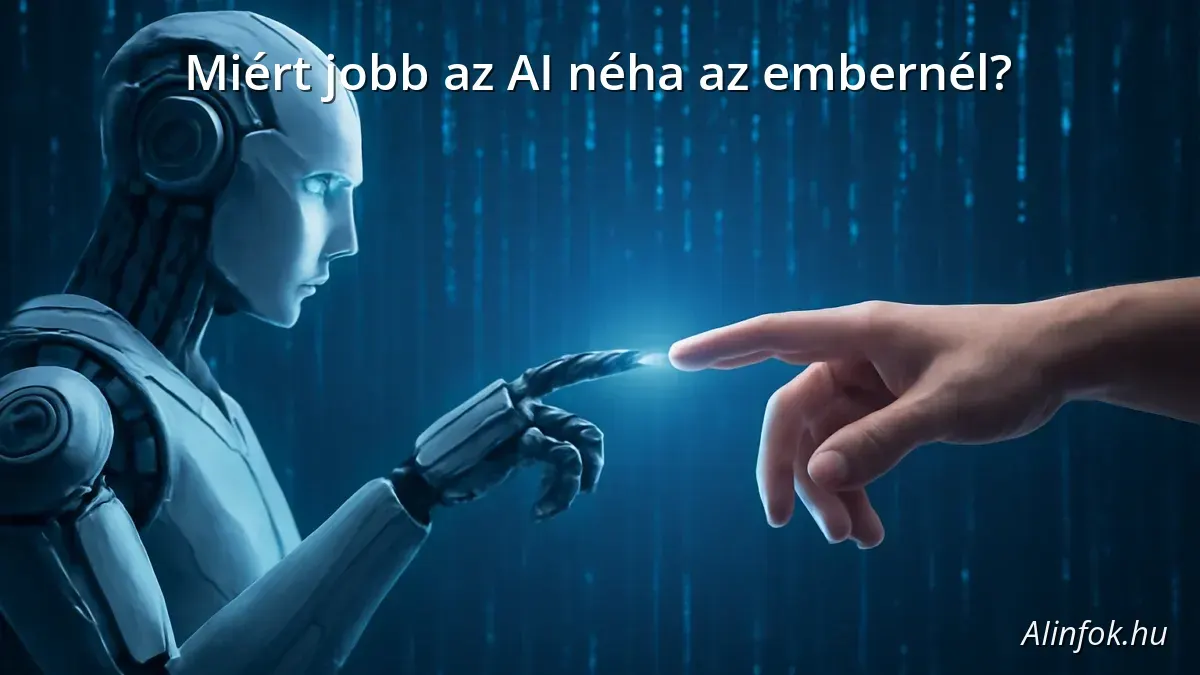 Futuristic robot and human hand reaching out, symbolizing AI's advantages over humans
